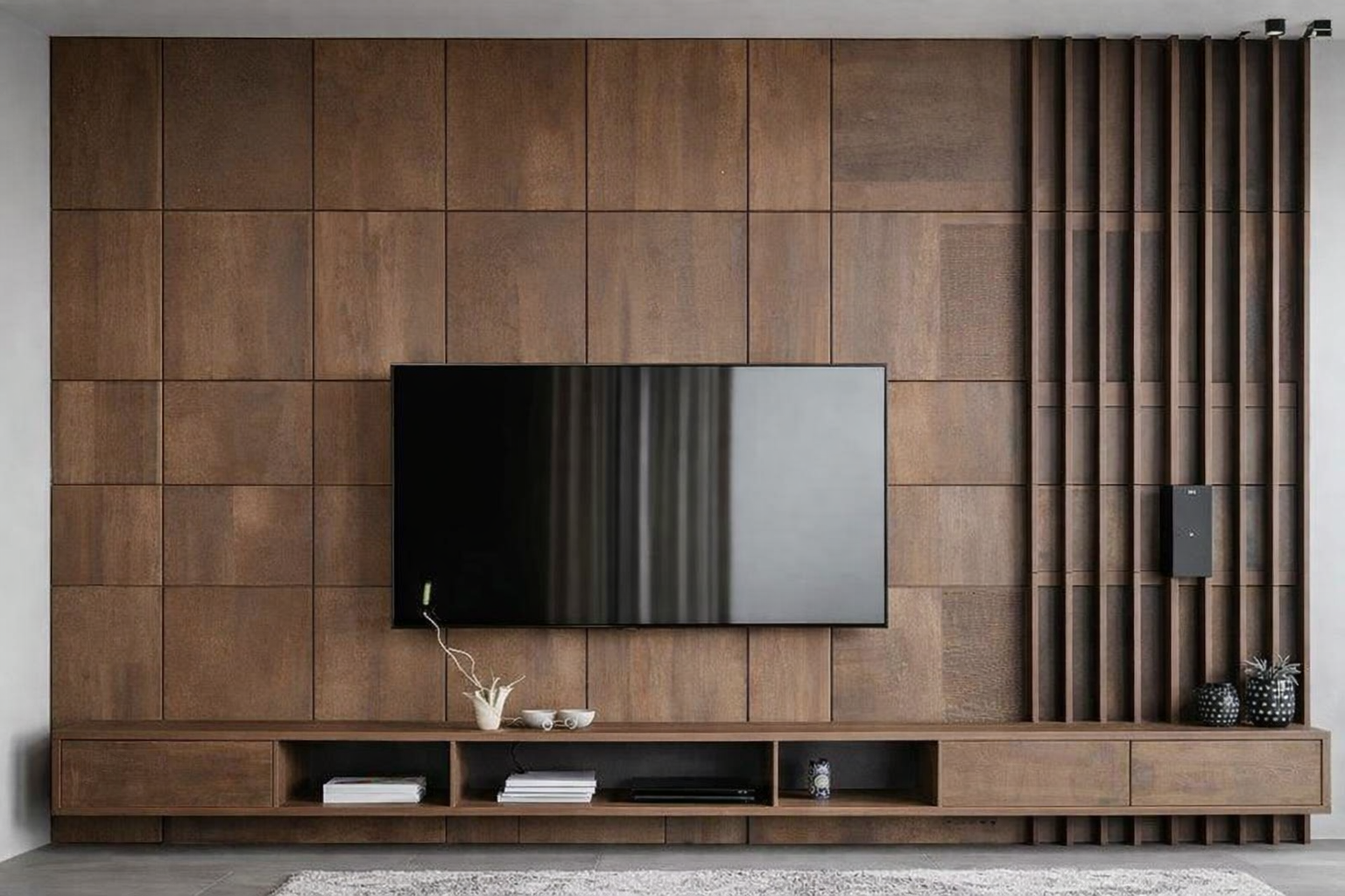 Modern Wooden TV Wall