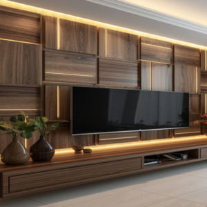Wooden Illuminated TV Wall