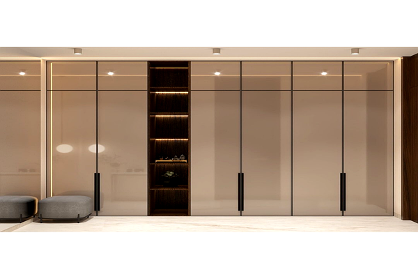 Glass and Wood Wardrobe